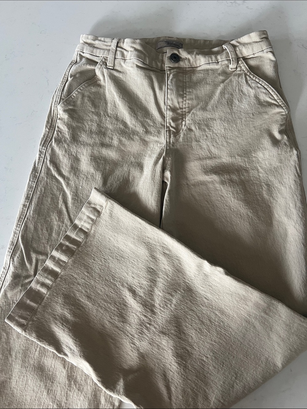 Kut from the Kloth Jodi High Rise Wide Leg Pants in Beige - Picture 4 of 7
